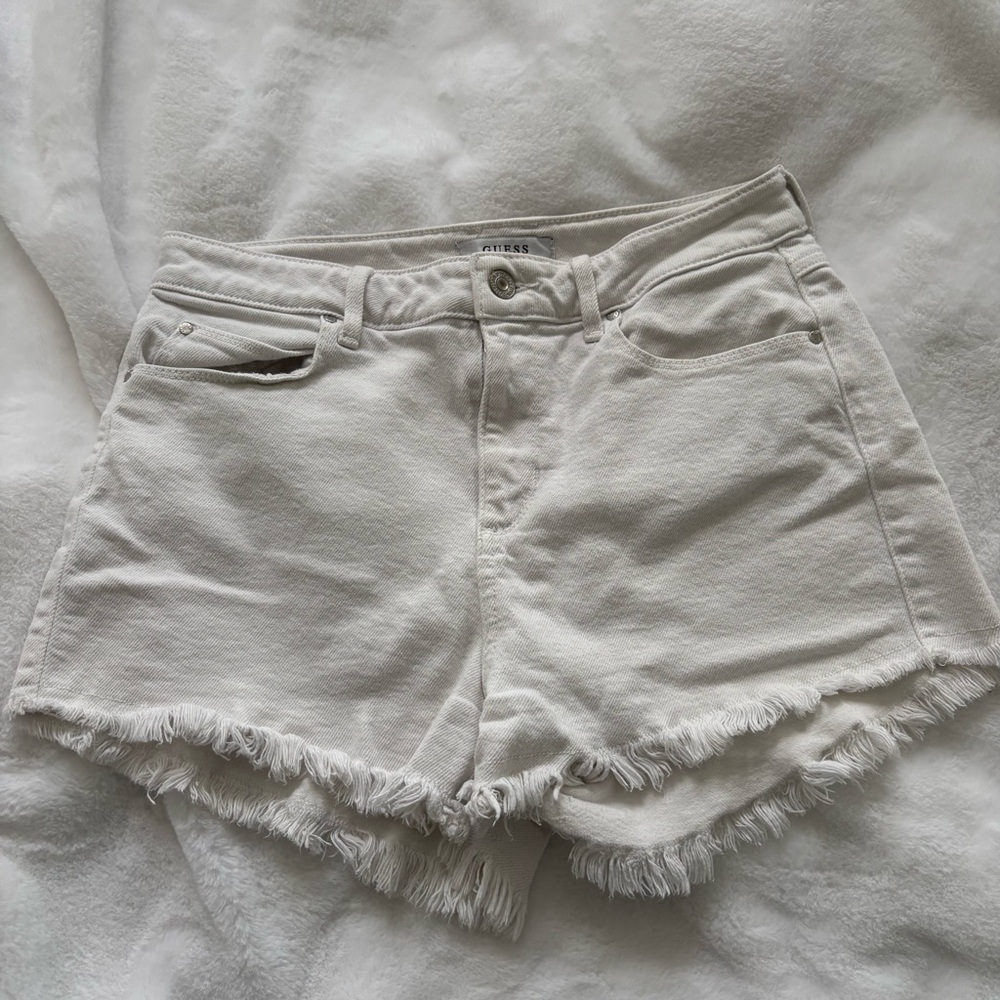 White Guess Jean Shorts